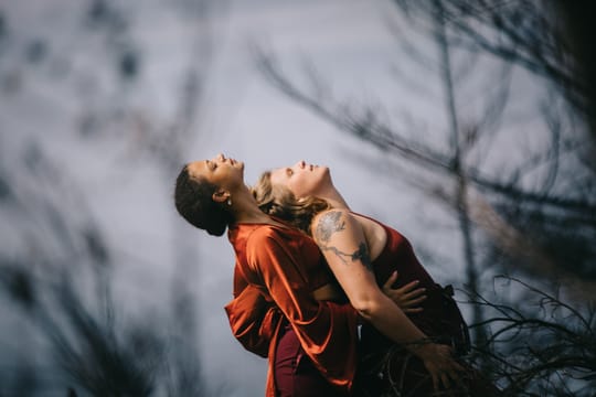 Two women performing